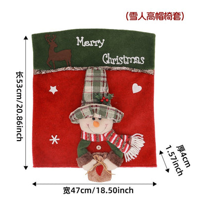 Christmas Chair Covers Set of 6 Christmas Chair Back Covers for Dining Room Cute Santa Chair Cover Party Chair Covers Christmas Decorations Red