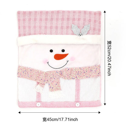 Christmas Chair Covers Set of 6 Christmas Chair Back Covers for Dining Room Cute Santa Chair Cover Party Chair Covers Christmas Decorations Red