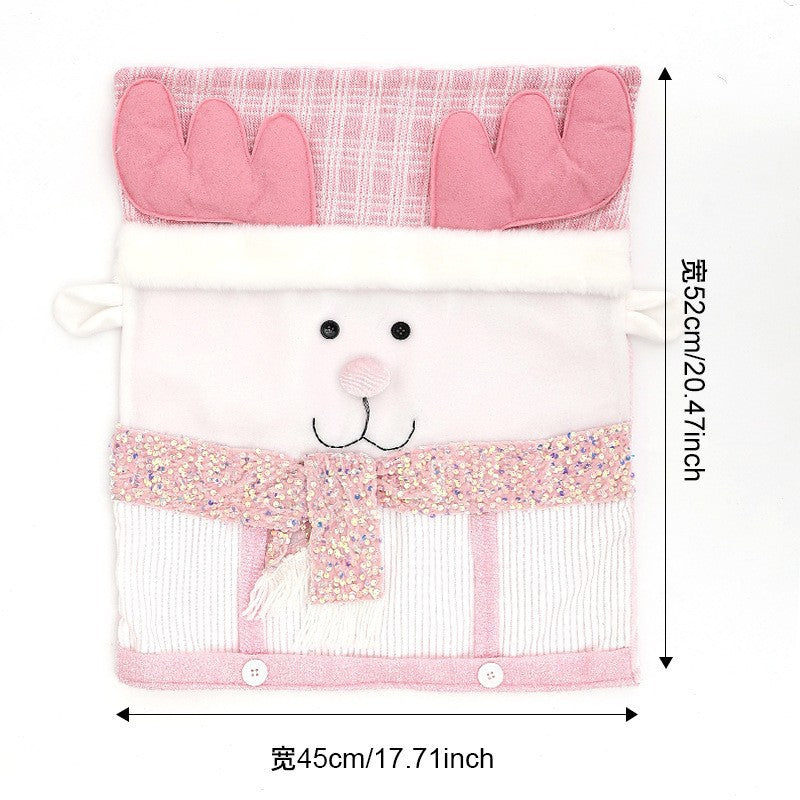 Christmas Chair Covers Set of 6 Christmas Chair Back Covers for Dining Room Cute Santa Chair Cover Party Chair Covers Christmas Decorations Red