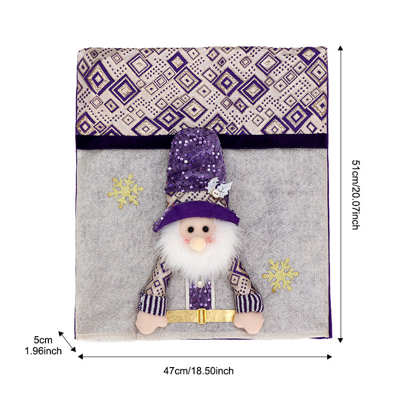 Christmas Chair Covers Set of 6 Christmas Chair Back Covers for Dining Room Cute Santa Chair Cover Party Chair Covers Christmas Decorations Red