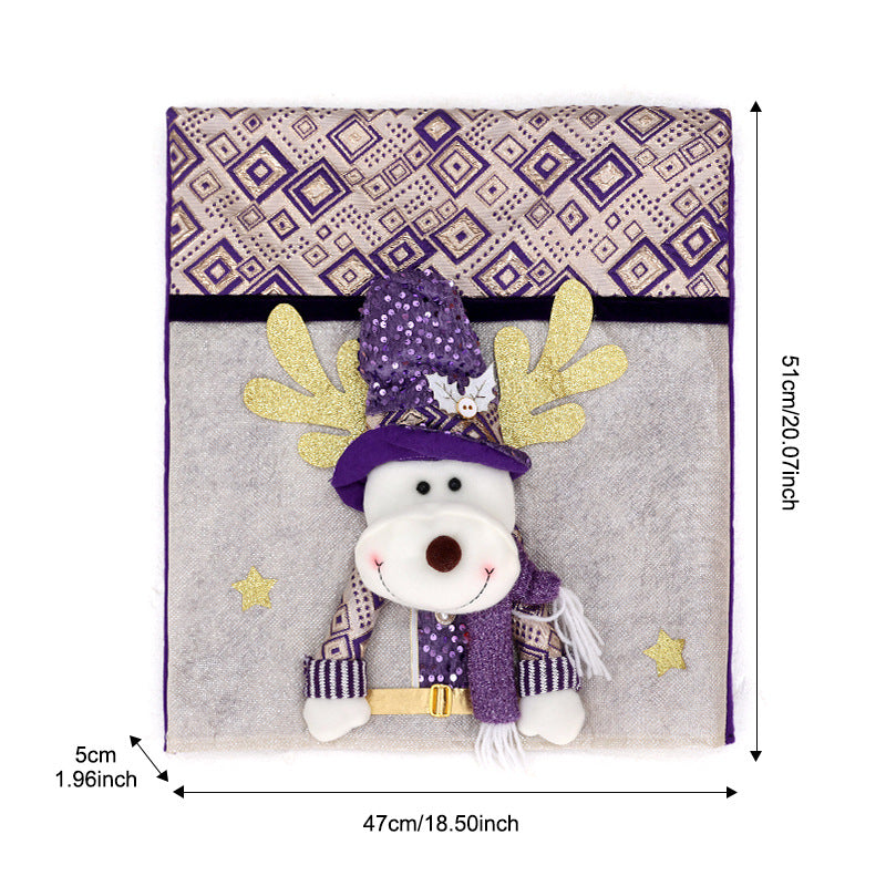 Christmas Chair Covers Set of 6 Christmas Chair Back Covers for Dining Room Cute Santa Chair Cover Party Chair Covers Christmas Decorations Red