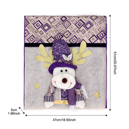 Christmas Chair Covers Set of 6 Christmas Chair Back Covers for Dining Room Cute Santa Chair Cover Party Chair Covers Christmas Decorations Red