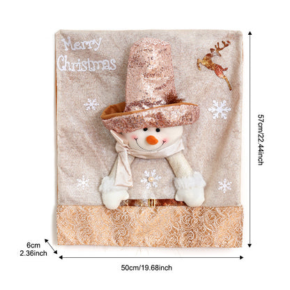 Christmas Chair Covers Set of 6 Christmas Chair Back Covers for Dining Room Cute Santa Chair Cover Party Chair Covers Christmas Decorations Red