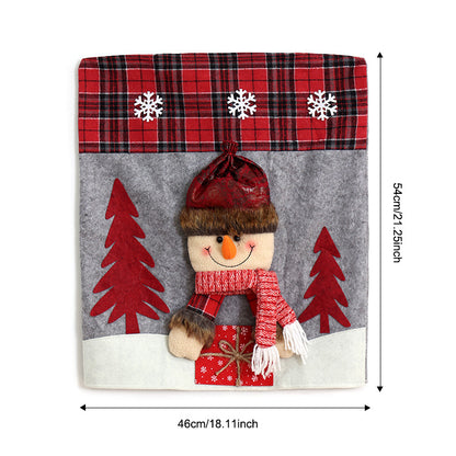 Christmas Chair Covers Set of 6 Christmas Chair Back Covers for Dining Room Cute Santa Chair Cover Party Chair Covers Christmas Decorations Red