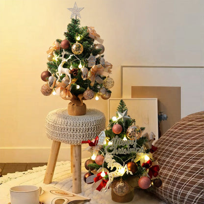 20" Tabletop Christmas Tree,Mini Christmas Tree Artificial Christmas Tree with Hanging Ornaments,Best DIY Christmas Decorations-A 45cm(18")