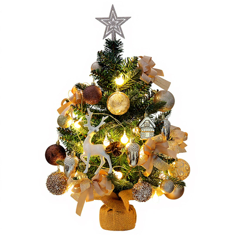20" Tabletop Christmas Tree,Mini Christmas Tree Artificial Christmas Tree with Hanging Ornaments,Best DIY Christmas Decorations-A 45cm(18")