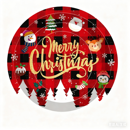 Christmas disposable tableware set: Spend less time cleaning, and more time celebrating.