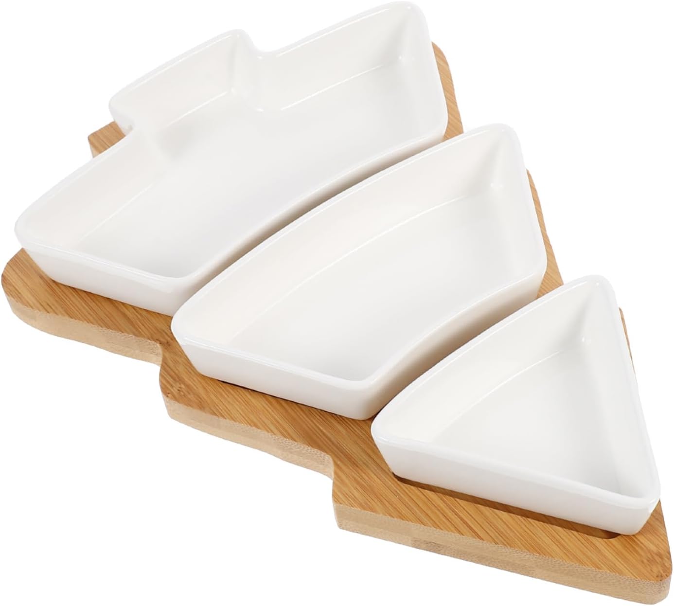 DOITOOL christmas dishes sweet holder snack platter tray Christmas Tree Serving Plate dessert dish snack tray plate plastic section Wooden jewelry