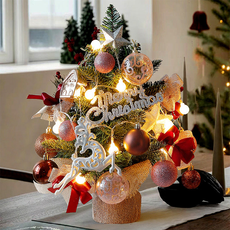 20" Tabletop Christmas Tree,Mini Christmas Tree Artificial Christmas Tree with Hanging Ornaments,Best DIY Christmas Decorations-A 45cm(18")