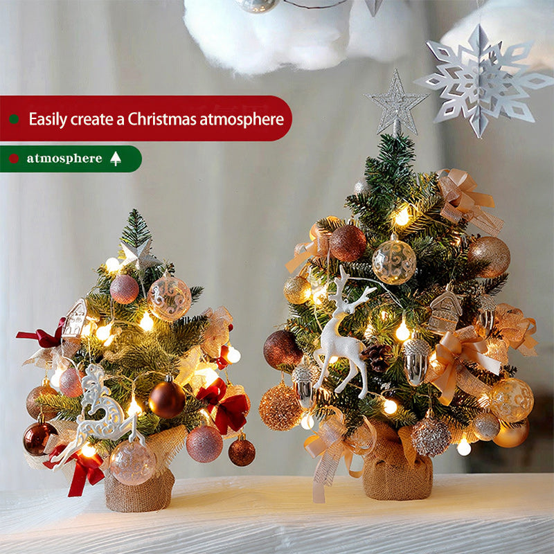 20" Tabletop Christmas Tree,Mini Christmas Tree Artificial Christmas Tree with Hanging Ornaments,Best DIY Christmas Decorations-A 45cm(18")