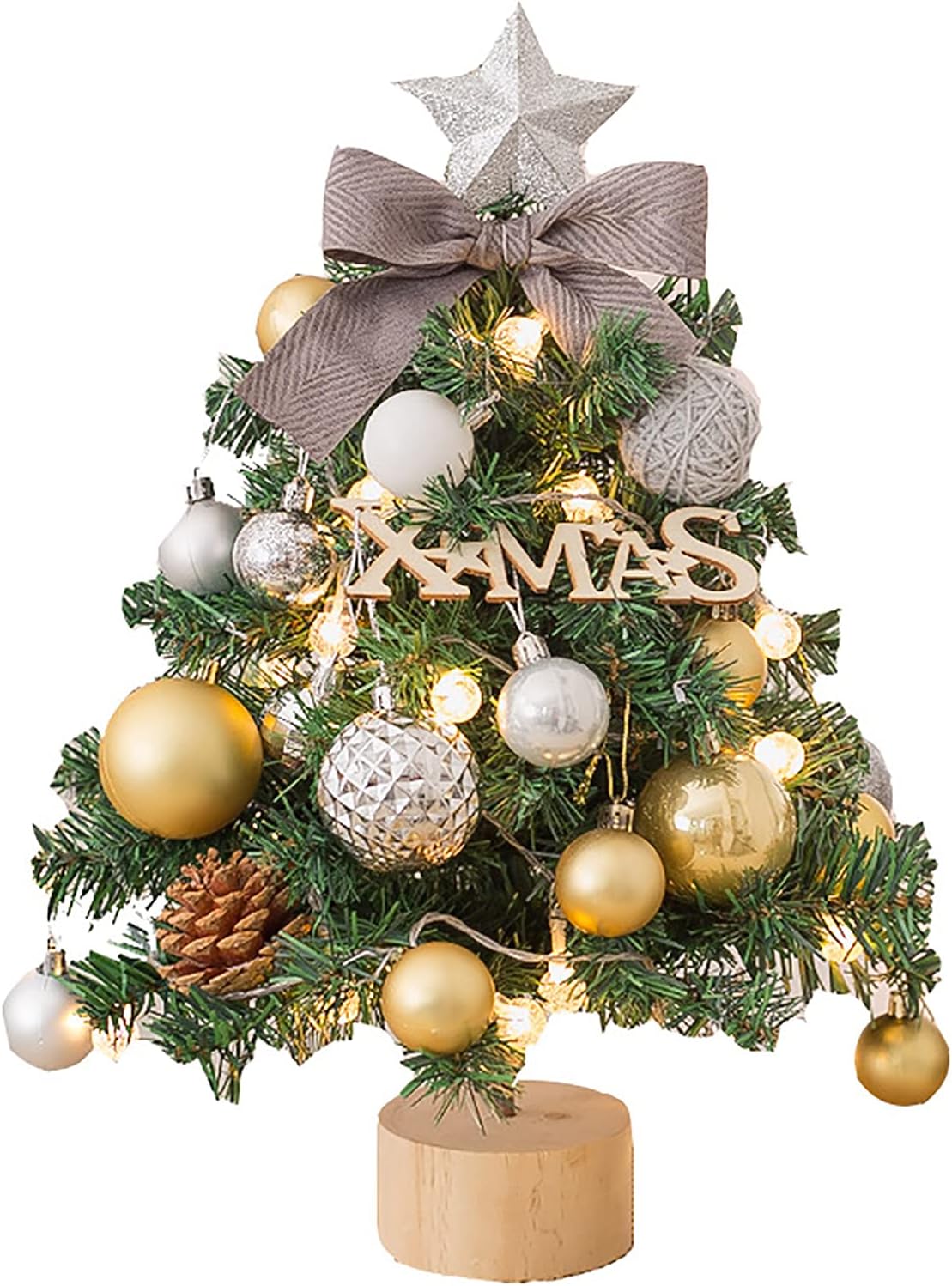 20" Tabletop Christmas Tree,Mini Christmas Tree Artificial Christmas Tree with Hanging Ornaments,Best DIY Christmas Decorations-A 45cm(18")