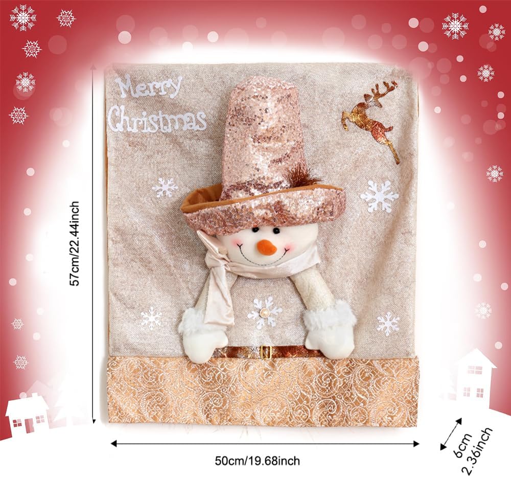 Christmas Chair Covers Set of 6 Christmas Chair Back Covers for Dining Room Cute Santa Chair Cover Party Chair Covers Christmas Decorations Red