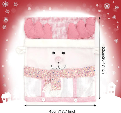 Christmas Chair Covers Set of 6 Christmas Chair Back Covers for Dining Room Cute Santa Chair Cover Party Chair Covers Christmas Decorations Red