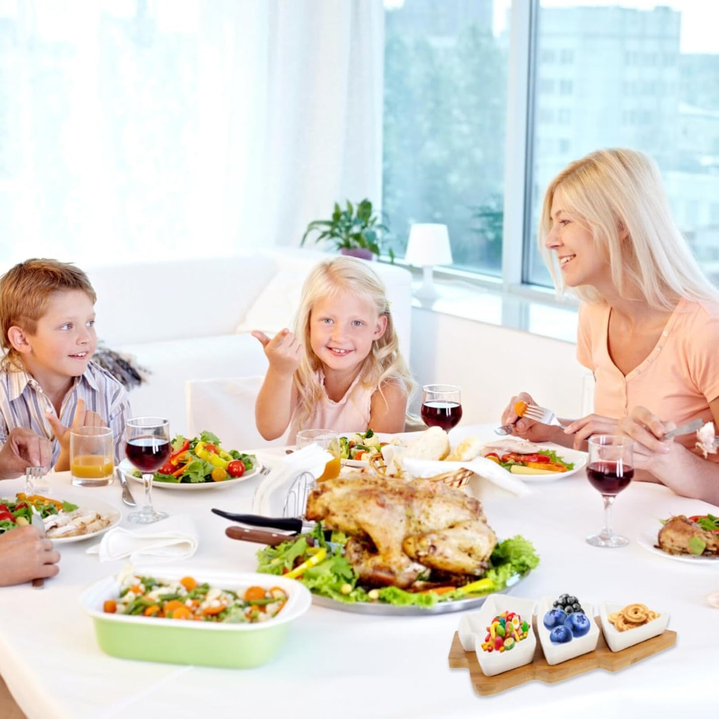 DOITOOL christmas dishes sweet holder snack platter tray Christmas Tree Serving Plate dessert dish snack tray plate plastic section Wooden jewelry