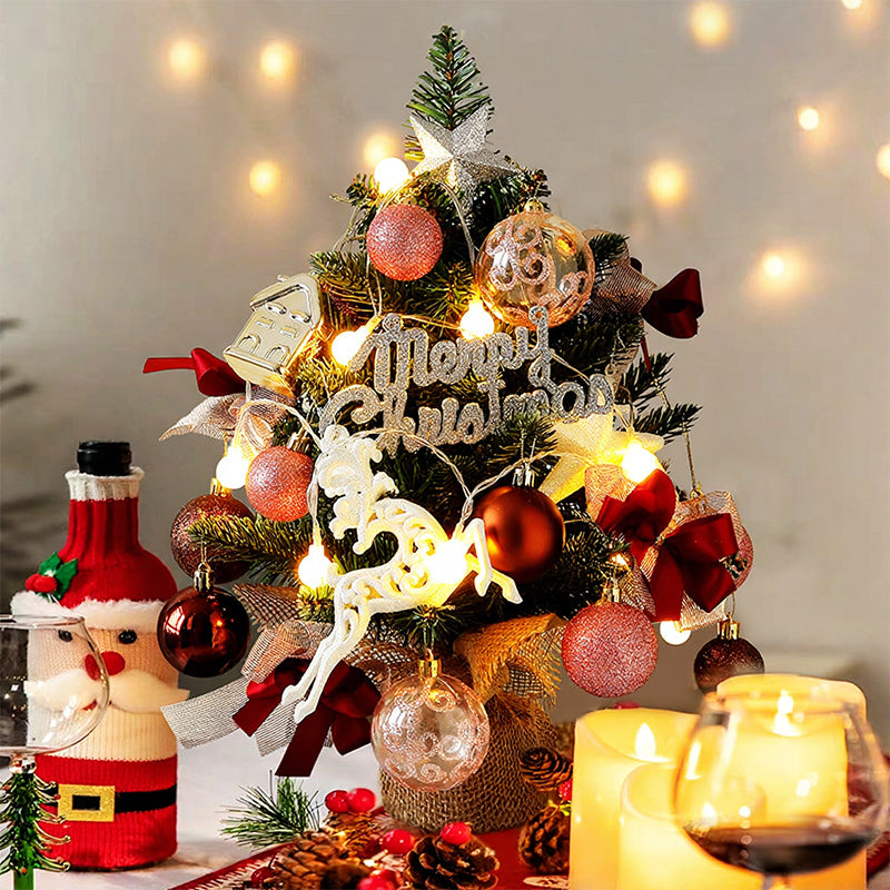 20" Tabletop Christmas Tree,Mini Christmas Tree Artificial Christmas Tree with Hanging Ornaments,Best DIY Christmas Decorations-A 45cm(18")