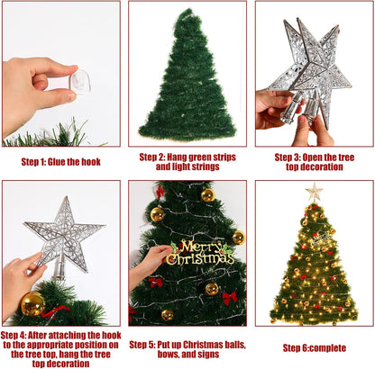 Christmas DIY Fuzzy Yarn Wall Hanging Kit - Create Your Own Stick-On Christmas Tree for Living Room, Bedroom, Yard & Kitchen Decor