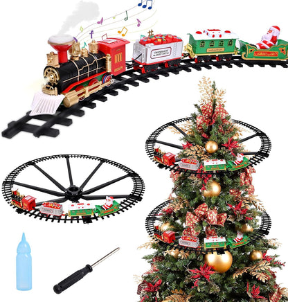 Magic Circling Christmas Train – Animated Tree Decor with Moving Locomotive