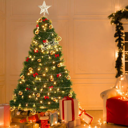 Christmas DIY Fuzzy Yarn Wall Hanging Kit - Create Your Own Stick-On Christmas Tree for Living Room, Bedroom, Yard & Kitchen Decor