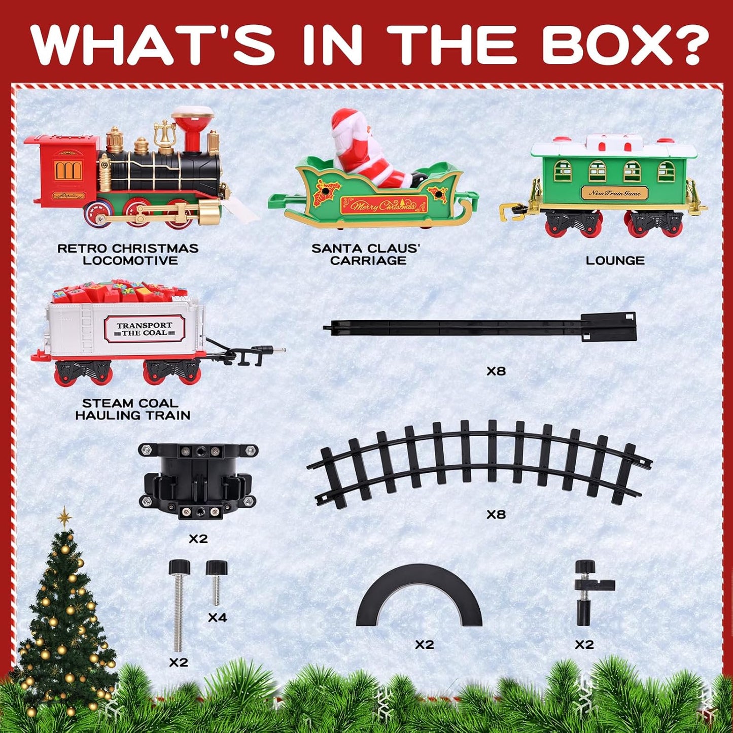 Magic Circling Christmas Train – Animated Tree Decor with Moving Locomotive