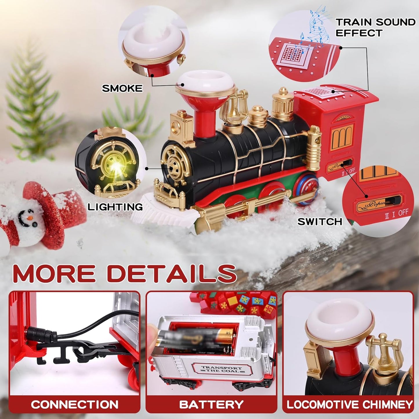 Magic Circling Christmas Train – Animated Tree Decor with Moving Locomotive