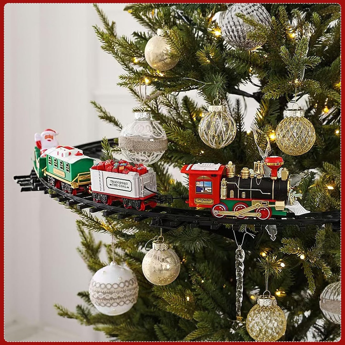 Magic Circling Christmas Train – Animated Tree Decor with Moving Locomotive