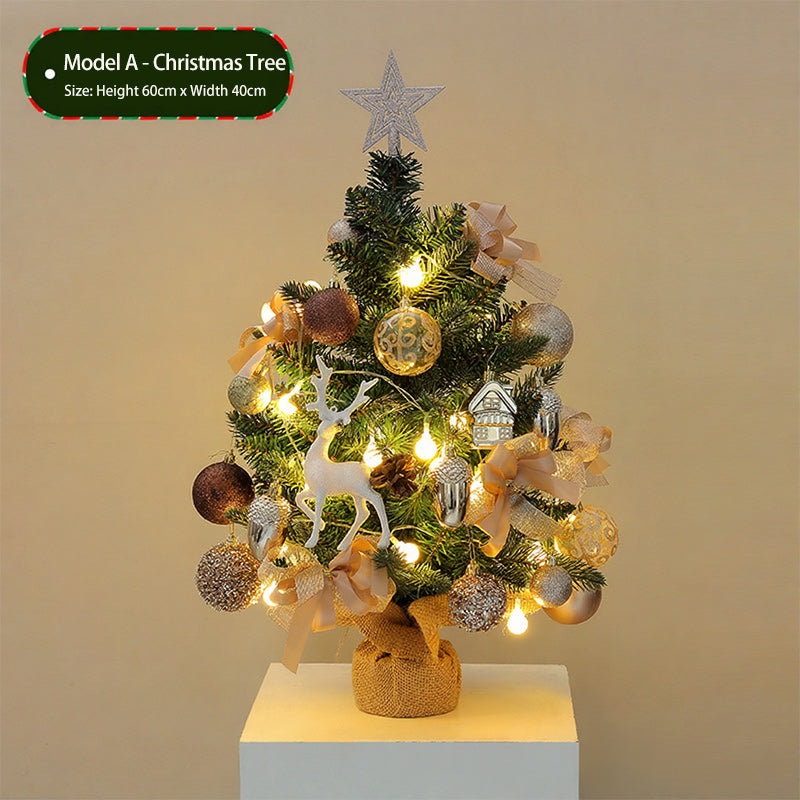 20" Tabletop Christmas Tree,Mini Christmas Tree Artificial Christmas Tree with Hanging Ornaments,Best DIY Christmas Decorations-A 45cm(18")