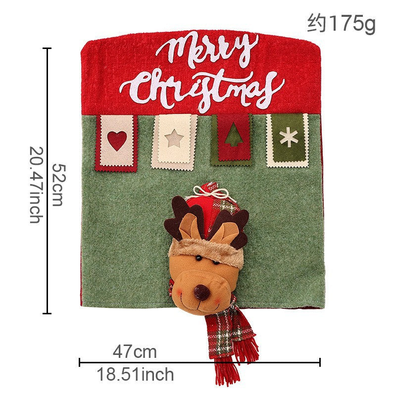 Christmas Chair Covers Set of 6 Christmas Chair Back Covers for Dining Room Cute Santa Chair Cover Party Chair Covers Christmas Decorations Red