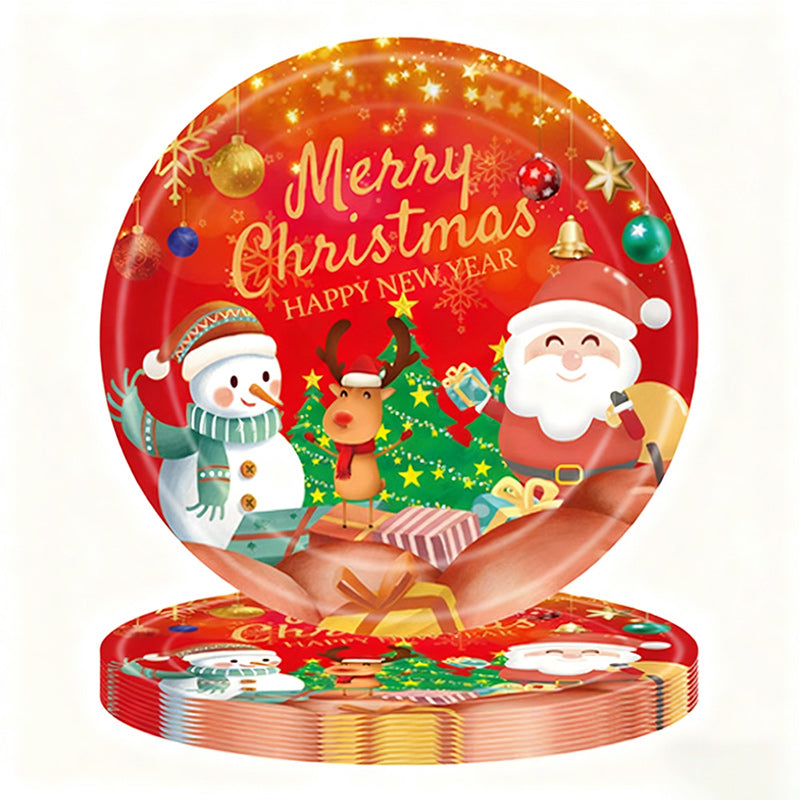 Christmas disposable tableware set: Spend less time cleaning, and more time celebrating.