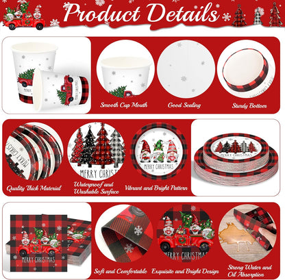 Christmas disposable tableware set: Spend less time cleaning, and more time celebrating.