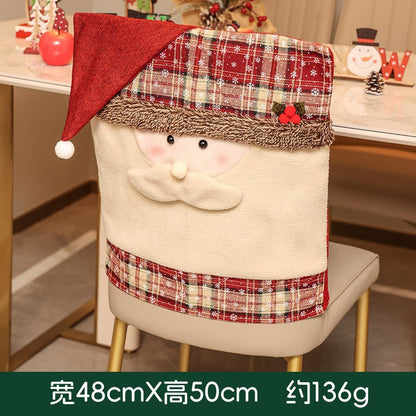 Christmas Chair Covers Set of 6 Christmas Chair Back Covers for Dining Room Cute Santa Chair Cover Party Chair Covers Christmas Decorations Red