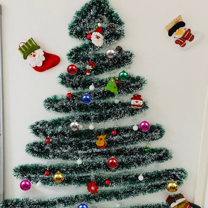 Christmas DIY Fuzzy Yarn Wall Hanging Kit - Create Your Own Stick-On Christmas Tree for Living Room, Bedroom, Yard & Kitchen Decor