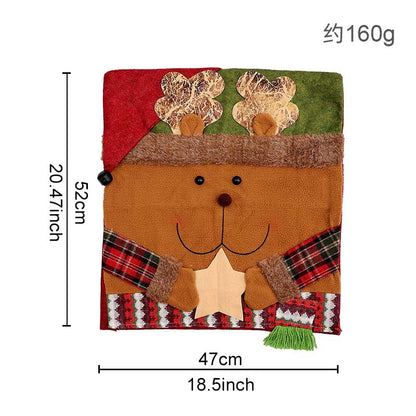 Christmas Chair Covers Set of 6 Christmas Chair Back Covers for Dining Room Cute Santa Chair Cover Party Chair Covers Christmas Decorations Red