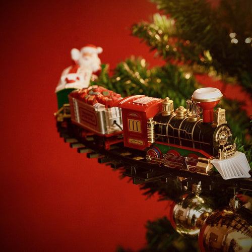 Magic Circling Christmas Train – Animated Tree Decor with Moving Locomotive