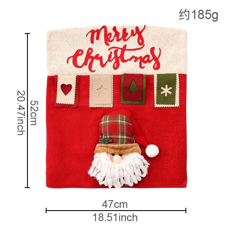 Christmas Chair Covers Set of 6 Christmas Chair Back Covers for Dining Room Cute Santa Chair Cover Party Chair Covers Christmas Decorations Red