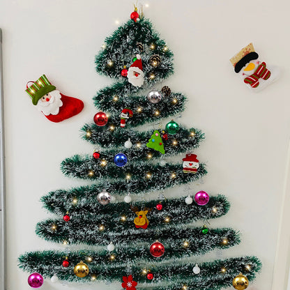 Christmas DIY Fuzzy Yarn Wall Hanging Kit - Create Your Own Stick-On Christmas Tree for Living Room, Bedroom, Yard & Kitchen Decor